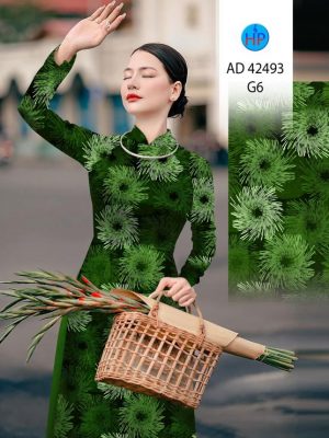 Vải Áo Dài Hoa In 3D AD 42493 32